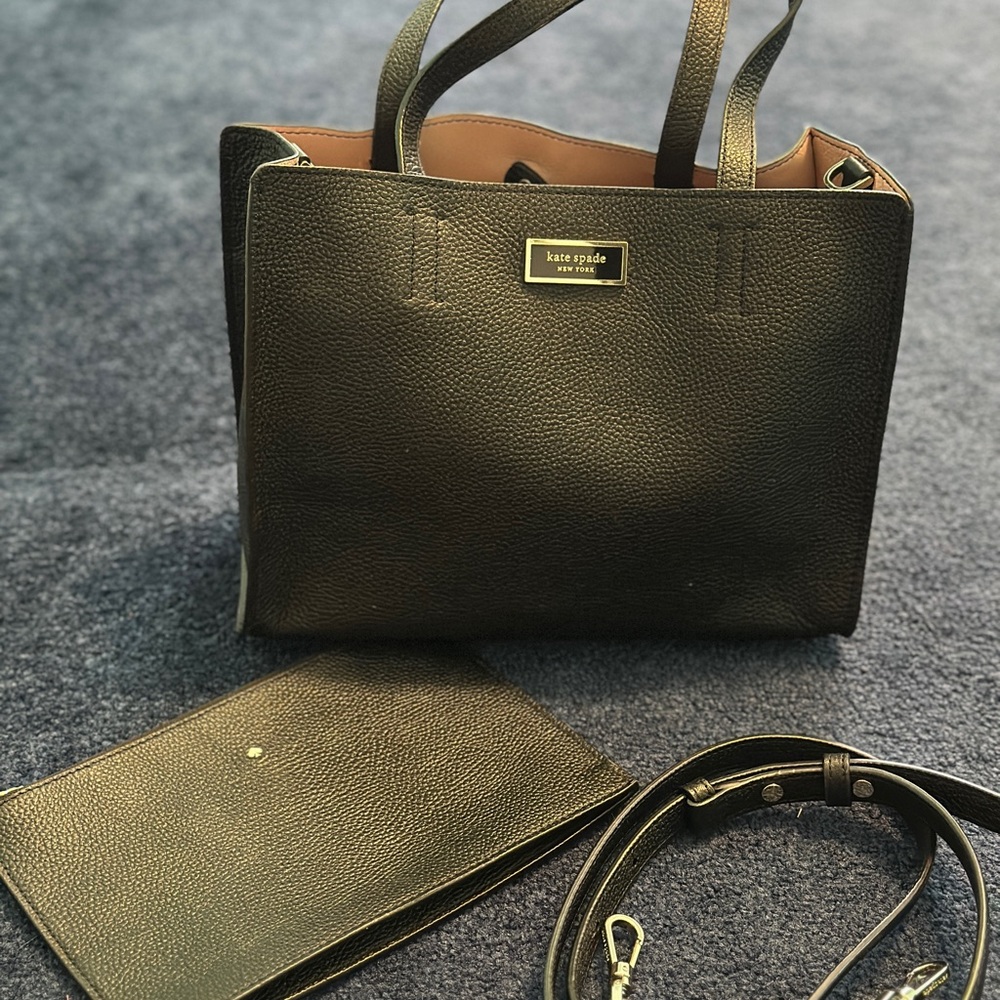 Kate Spade Black Leather Tote Bag